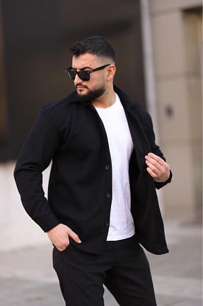 پیراهن مشکی مردانه رگولار Klothy - کد 885983955