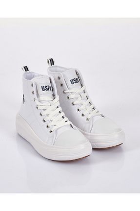 کفش اسنیکر سفید زنانه بند دار U.S. Polo Assn. - کد 686347950