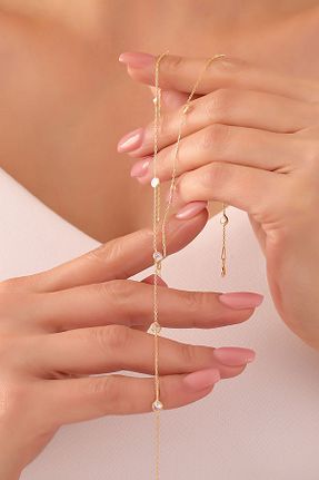 گردنبند نقره طلائی زنانه 925 عیار VAOOV - کد 886001330