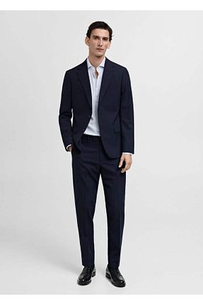 پیراهن آبی مردانه اسلیم MANGO Man - کد 886002651
