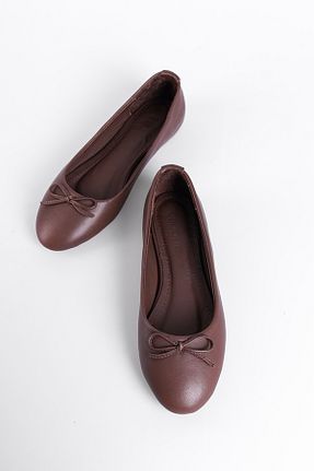 بابت قهوه ای زنانه چرم خالص Capone Outfitters - کد 875074453