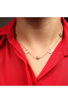 گردنبند نقره صورتی زنانه 925 عیار Sima Silver - کد 233175820
