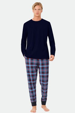 ست لباس راحتی آبی مردانه DOFİ - کد 886030439