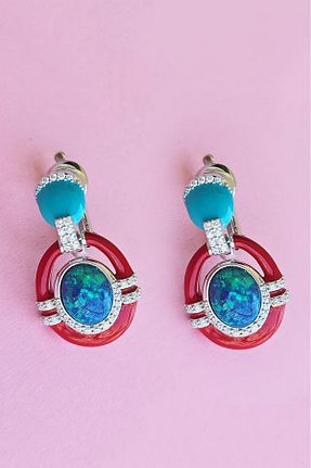 گوشواره نقره قرمز زنانه 925 عیار MorMajor Silver - کد 886023934