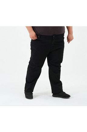 شلوار سایز بزرگ مشکی مردانه پنبه ای Denim - کد 744033648