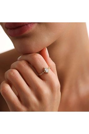 انگشتر طلا رنگی زنانه 14 عیار Sembol Gold - کد 886891088