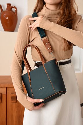 کیف دوشی سبز زنانه چرم مصنوعی Just Polo - کد 879350649