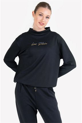 سوئیشرت اسپرت مشکی زنانه رگولار Lescon - کد 769403921
