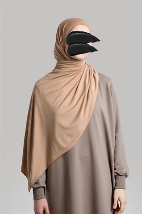 شال بژ زنانه پنبه ای Lemaye - کد 886104953