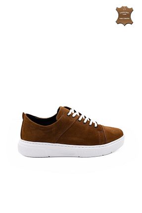 کفش اسنیکر قهوه ای مردانه چرم اصل 7ADIMDAAŞK - کد 840380495