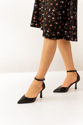 کفش پاشنه بلند کلاسیک مشکی زنانه چرم مصنوعی Lİmar Shoes - کد 260031944