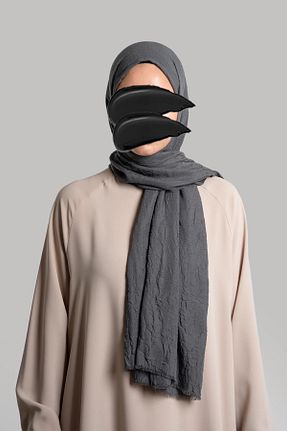 شال طوسی زنانه پنبه ای Lemaye - کد 886104950