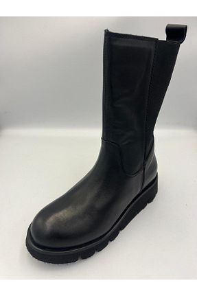 بوت / نیم بوت مشکی زنانه چرم خالص Mammamia - کد 886114062