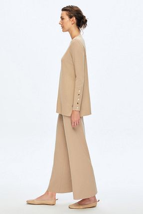 ست بالاتنه و پائین تنه قهوه ای زنانه تریکو Dalida - کد 768967114