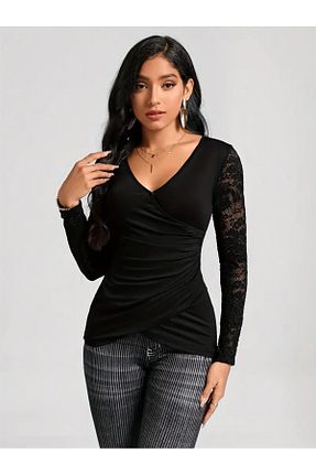 بلوز مشکی زنانه ساده KİM Kİ O - کد 886147280