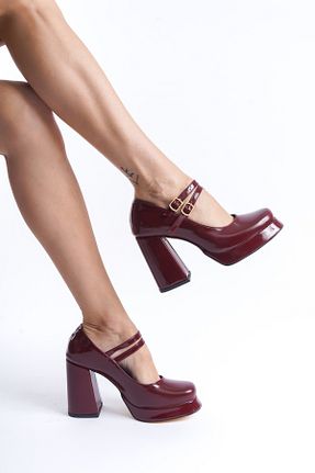 کفش مجلسی زرشکی زنانه پاشنه پلتفرم Shoesers - کد 855553203