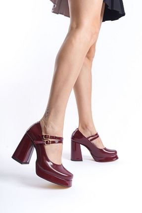 کفش مجلسی زرشکی زنانه پاشنه پلتفرم Shoesers - کد 855553203