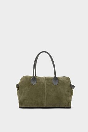 کیف دوشی خاکی زنانه چرم خالص leonas - کد 886149053