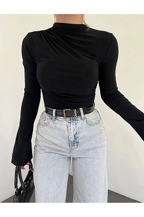 بلوز مشکی زنانه ساده Mandlyz - کد 886157579