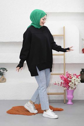 سوئیشرت حجاب مشکی زنانه پنبه پلی استر CNG MODA - کد 886156085