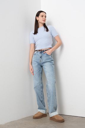 شلوار آبی زنانه پنبه ای Qutu Butik - کد 814395375