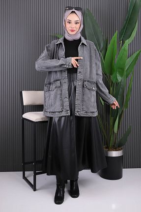 کت حجاب طوسی زنانه رگولار İmajButik - کد 886157115