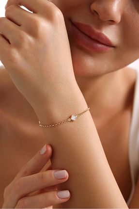 دستبند طلا زرد زنانه 14 عیار Bayar Gold - کد 884924025