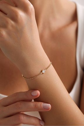 دستبند طلا زرد زنانه 14 عیار Bayar Gold - کد 884924025