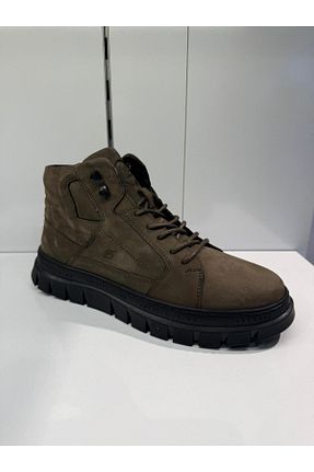 بوت / نیم بوت طوسی مردانه چرم خالص Greyder - کد 886158665