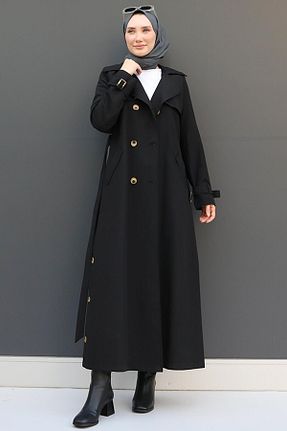 ترنچکت حجاب مشکی زنانه پنبه ای Genel Markalar - کد 886167431