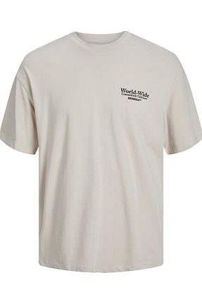 تیشرت بژ مردانه اسلیم فیت Jack & Jones - کد 684244015