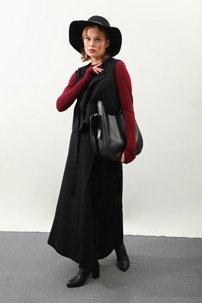 ست بالاتنه و پائین تنه حجاب مشکی زنانه رگولار ZÜLAYS - کد 886198050
