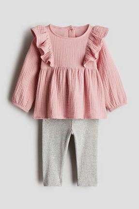 بلوز صورتی بچه گانه طرح دار H&M - کد 886207968