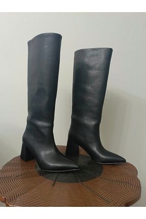 چکمه مشکی زنانه چرم مصنوعی MODA - کد 886225614