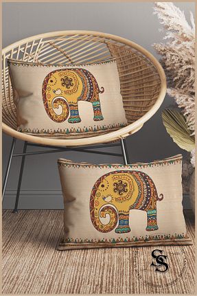 کوسن و روکش کوسن بژ مخمل SasoHome - کد 886229127