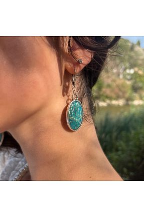 گوشواره جواهر متالیک روکش نقره zarifje - کد 880768804