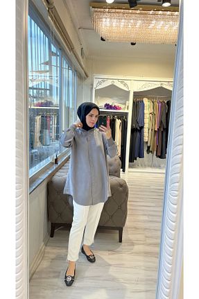پیراهن طوسی زنانه یقه دوچرخه Invee - کد 886238950