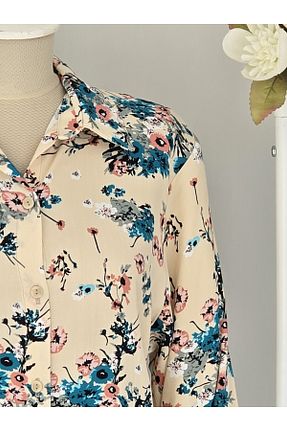 پیراهن سایز بزرگ آبی زنانه سایز بزرگ ENDAMIM - کد 886266192