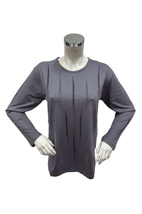 بلوز طوسی زنانه رگولار Ravencia - کد 886295142
