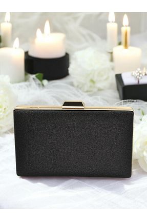 کیف مجلسی مشکی زنانه پارچه ای Gloriys Ayakkabı & Çanta - کد 886294497