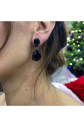گوشواره جواهر مشکی سنگ طبیعی Store - کد 886311732