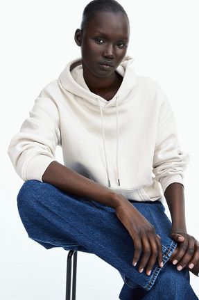 سوئیشرت بژ زنانه ساده H&M - کد 858374900