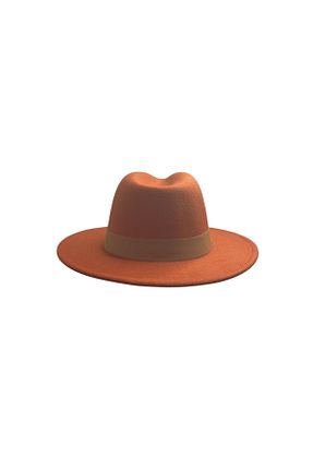 کلاه نارنجی زنانه نمد shop - کد 886312320