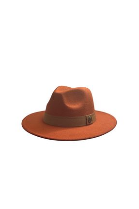 کلاه نارنجی زنانه نمد shop - کد 886312320