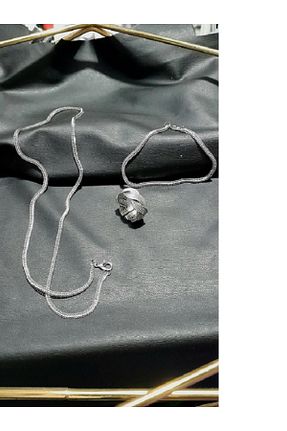 گردنبند جواهر طوسی زنانه روکش نقره imperial accessories - کد 886328001