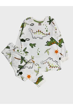 ست لباس راحتی سفید بچه گانه طرح حیوانات elmas kids - کد 886345674