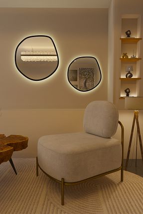 آینه مشکی Wallover Design - کد 886347415
