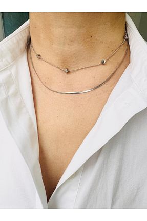 گردنبند استیل ( فولاد ) زنانه استیل ضد زنگ DEVİ fashion - کد 886353007