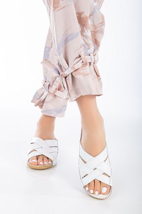 دمپائی سفید زنانه چرم خالص The Dortex Shoes - کد 786568938