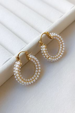گوشواره جواهر طلائی مروارید cosita - کد 886390290